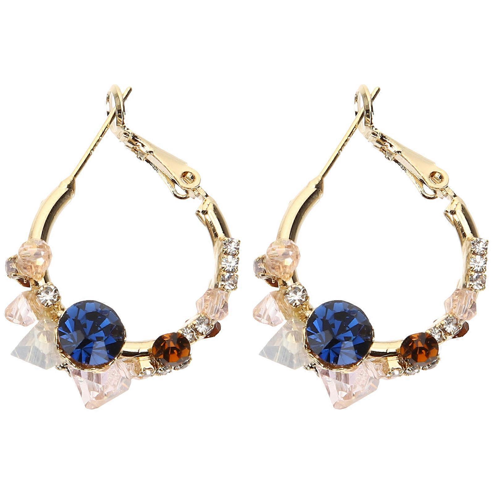 Crystal Earrings for Women with Shiny Decoration Multi Color Alloy Material for Decorative Use