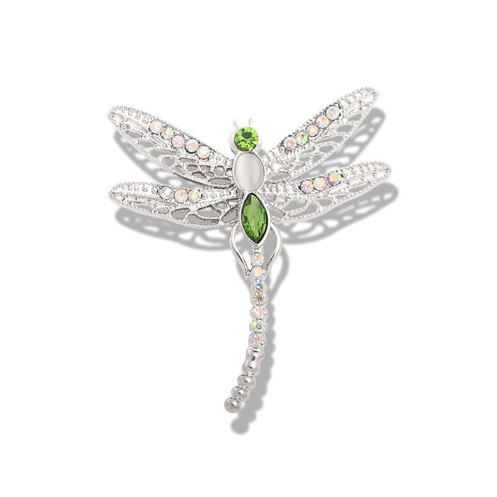 Bring Them Home Brooch Pin - Dragonfly Design with Rhinestones, 61mm Wide x 65mm High, Decorative Accessory