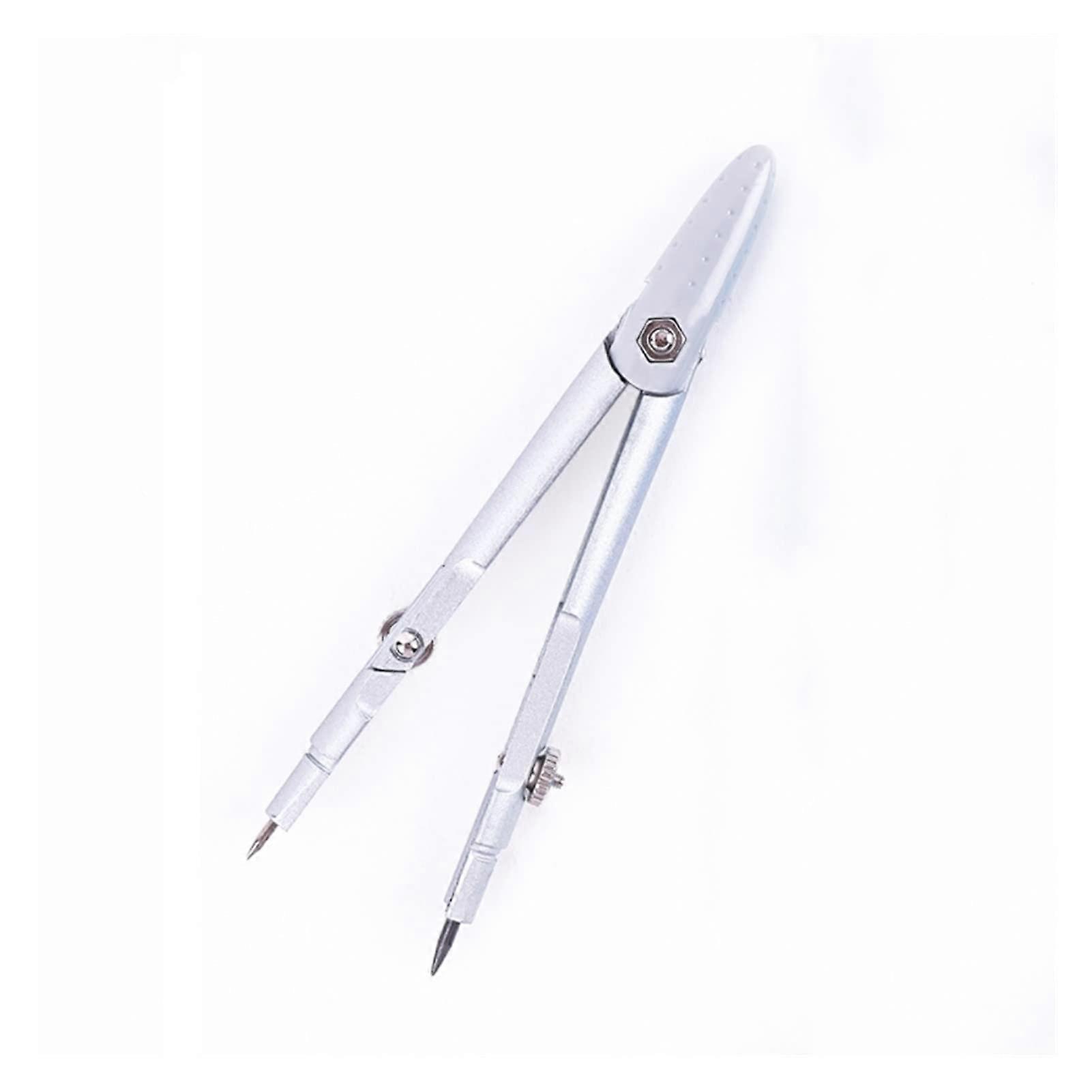 Protractor Circle Measure Set - Metal Compass With Lead, Professional Drawing Compass for Students, Light Grey