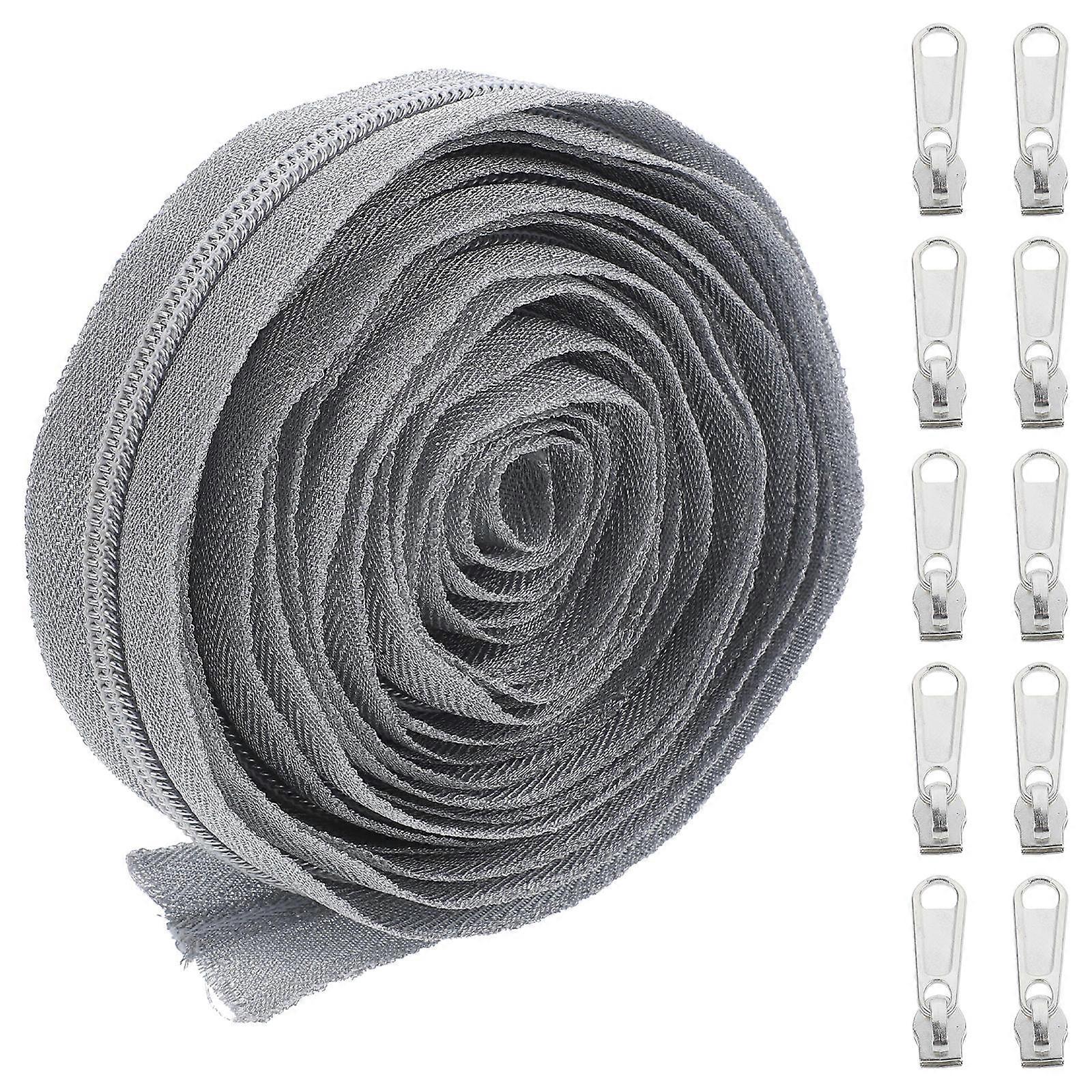 Replacement Zippers Multi Function Zipper Replacement Household Supplies Tailors Easy Attach Silver 3.50X1.00X1.00cm 10 Pullers