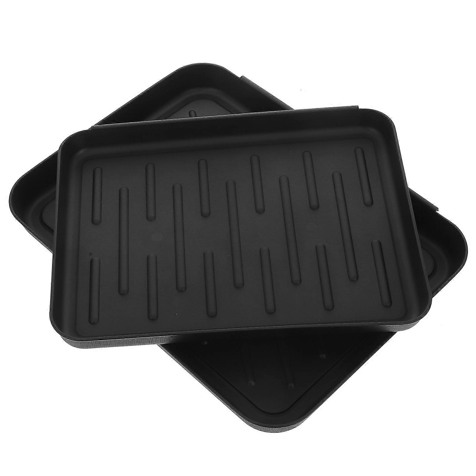 2pcs Boot Tray for Entryway Plastic Mat for Wet Shoes and Boots Pet Food Tray for Indoor and Outdoor Use