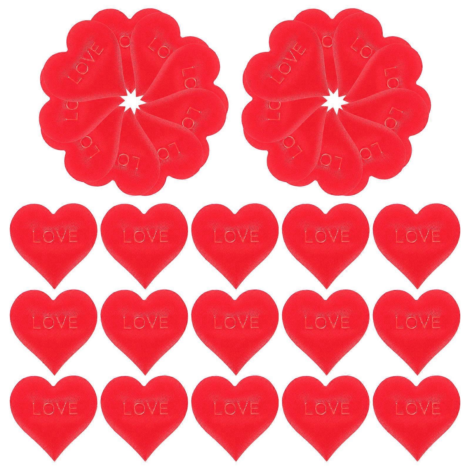 Romantic Red Heart Shaped Cloth Petals for Wedding Decoration Create a Lovely Atmosphere 3D Sponge 100PCS