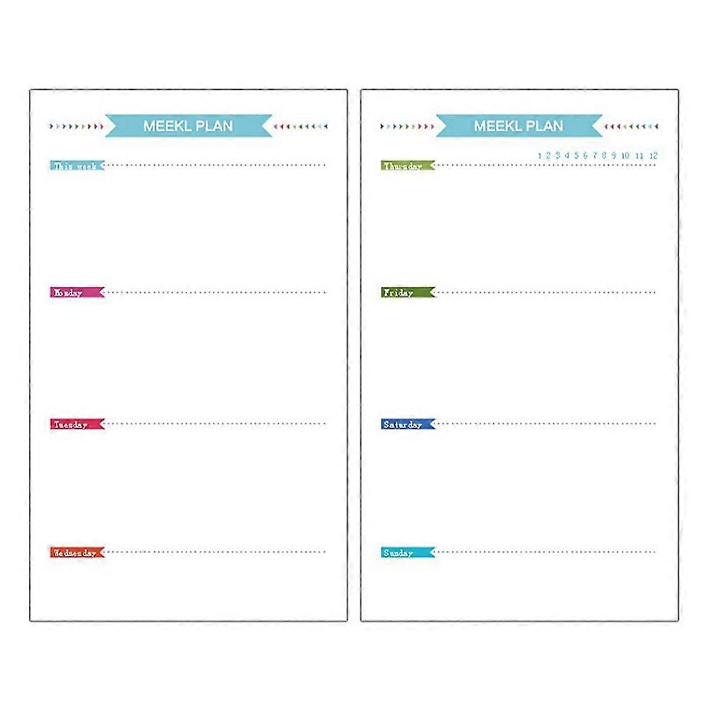 40 Sheets A5 Size 6-Hole Paper Refills For Notebook Planner Journal Dairy (Weekly Book)