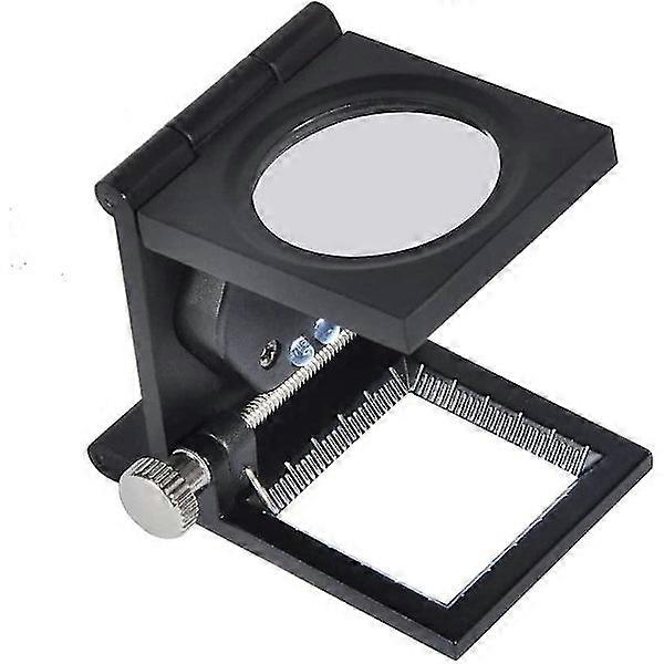 Thread Counting Magnifier with Scale 10x Screen Magnifier Foldable Stand Fabric Magnifying Glass with Led Light for Textile Optical Jewelry Tool