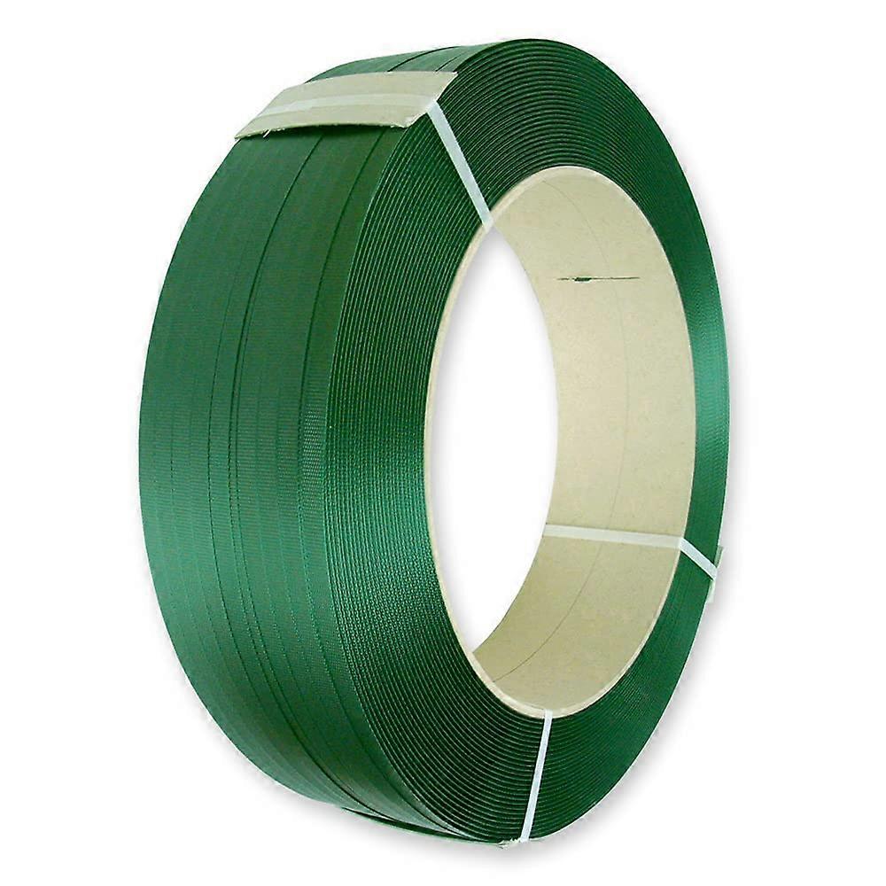 PET Strapping Tape 19 x 1 mm, 1000 m, Green, Core 406 mm, Tear Strength 800 kg for Strapping Device up to 19 mm
