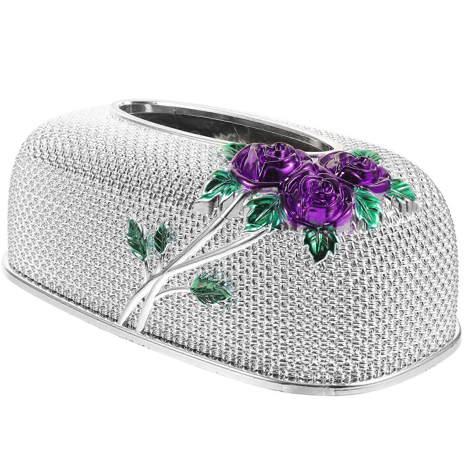 Rose Pattern Paper Towel Box Napkin Box Tissue Box Holder 1 Set for Home Use