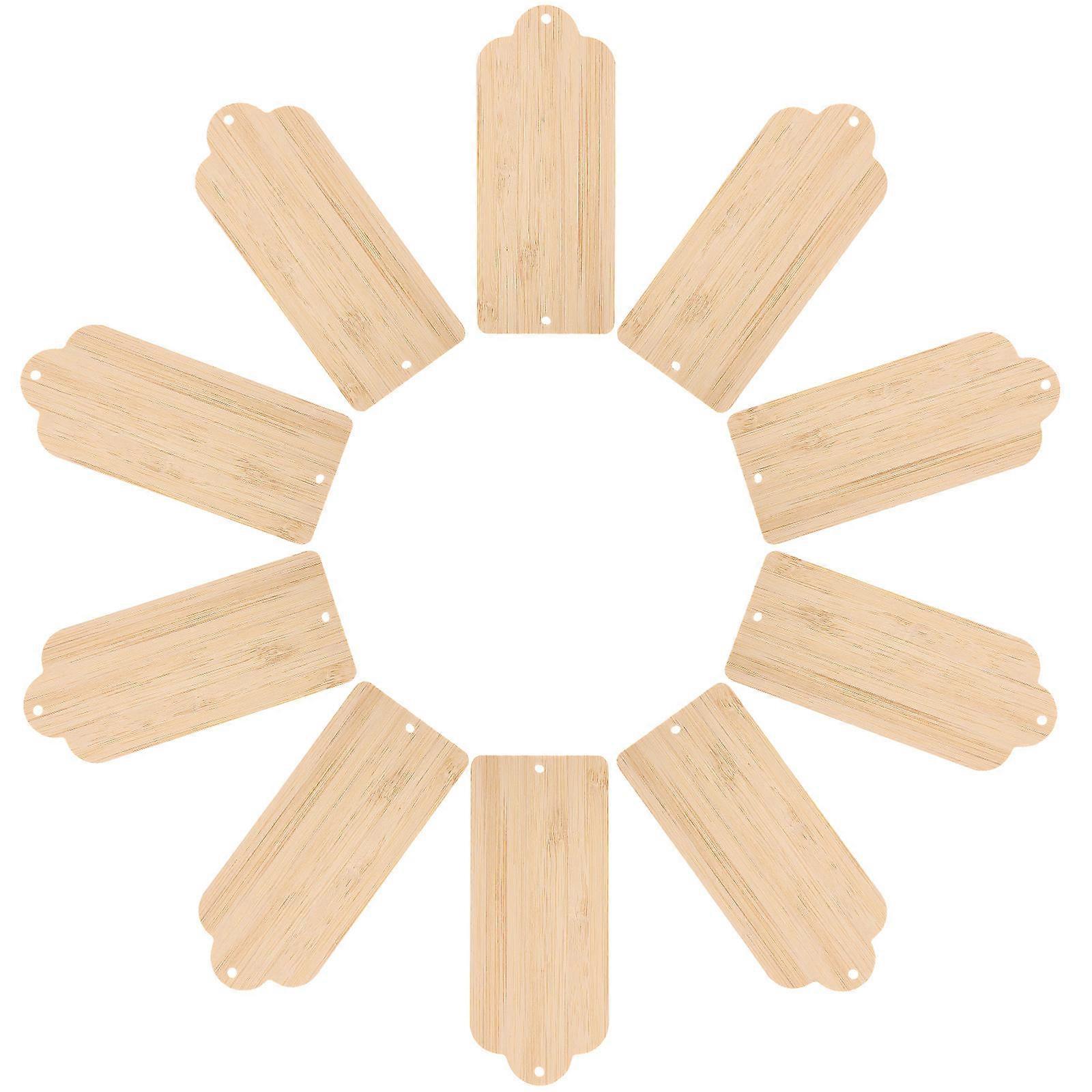 DIY Blank Bamboo Cutouts for Kids Playing with Light Yellow Rectangular Shapes 10 Pieces
