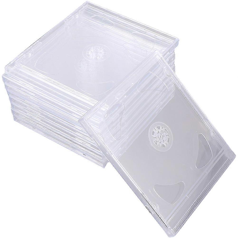 Slim Acrylic CD Cases for Storage Transparent 9pcs Hold 2 or DVDs Each Light and Compact