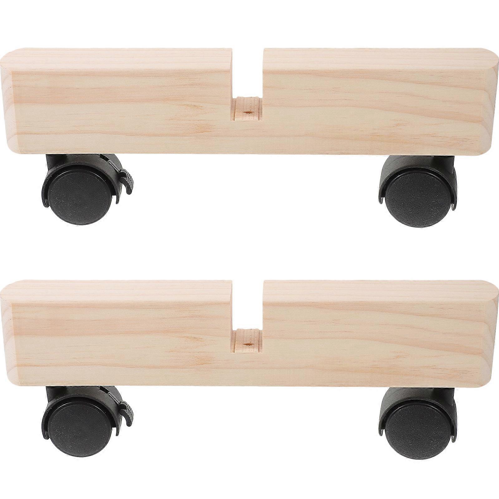 Light Yellow Wooden Room Divider Base for Kids Use with Smooth Surface and Easy Fix Design, Set of 2