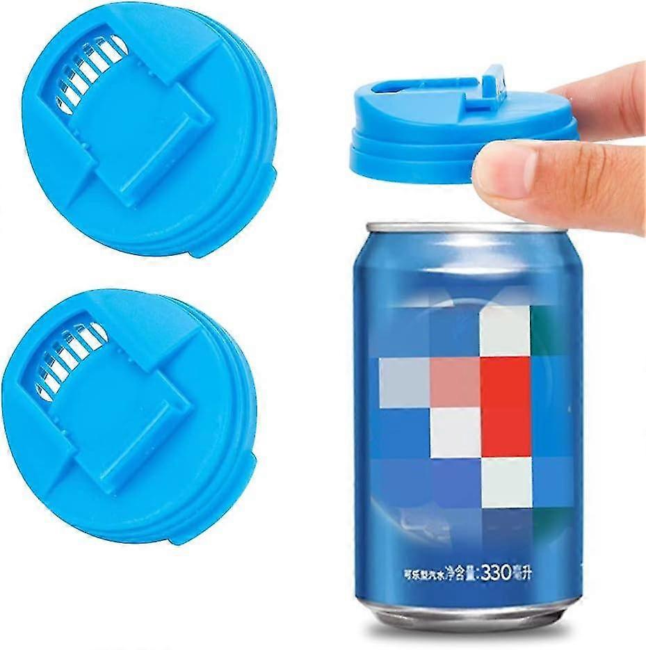Reusable Soda Tank Cover Food Carbonated Drink Tank Cover Sealed Plastic Bottle Cap 2pcs (blue)