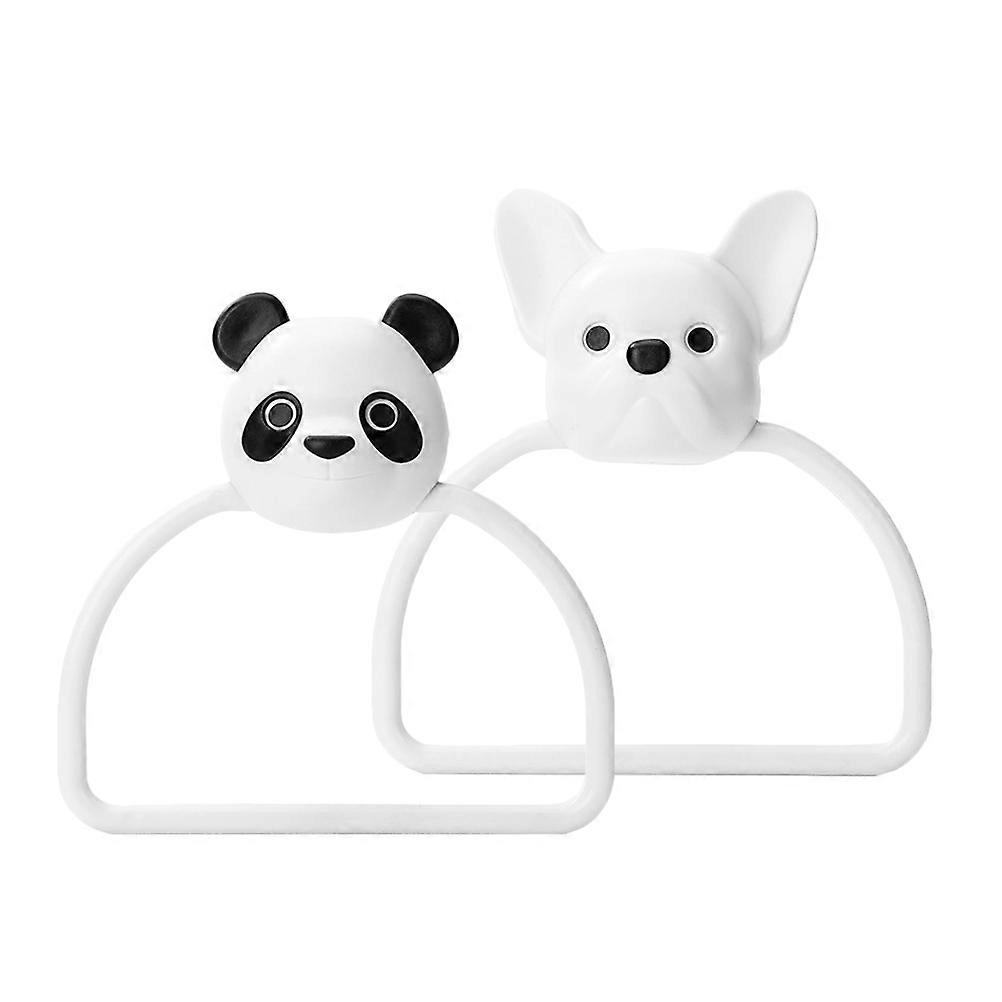 2pcs Wall Mounted ABS Towel Holder for Kitchen Bath Simple Design Home Supplies