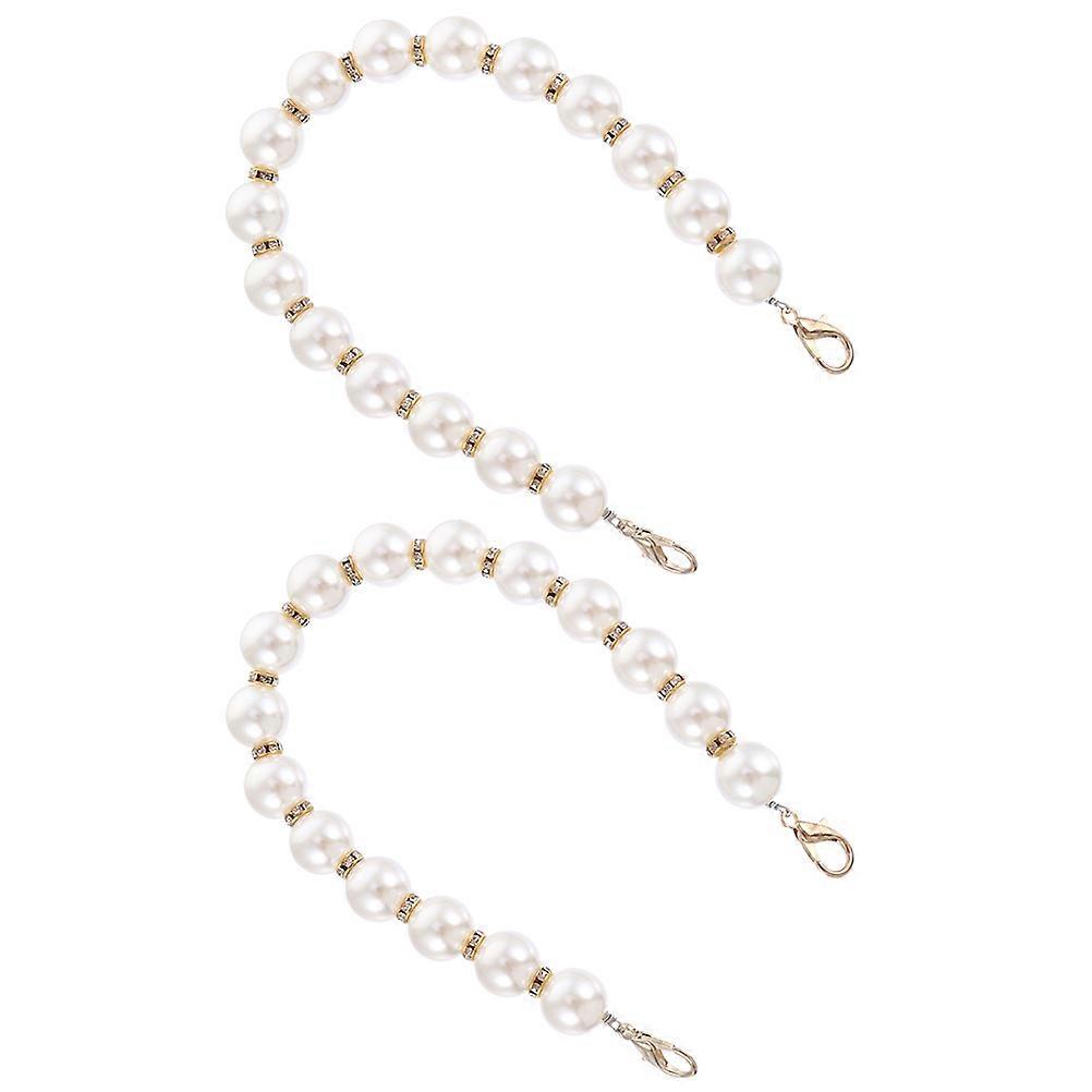 Handbag Replacements Chain Pearl Chains Diy Replacement Straps For Handbags White Classic Design 2Pcs