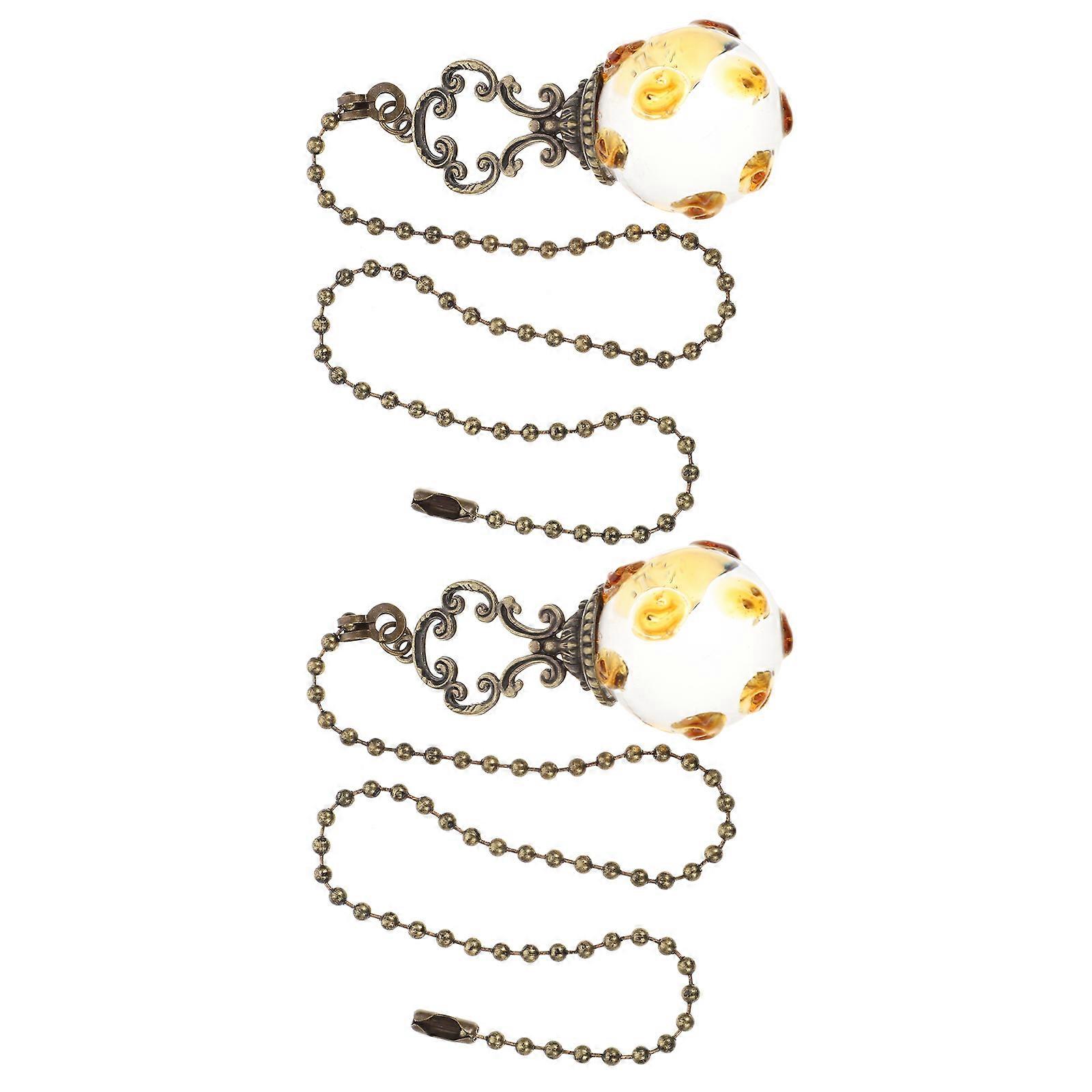2pcs Ceiling Fan Chain Ornament Pull Chain Extension Crystal Fan Pull Chain