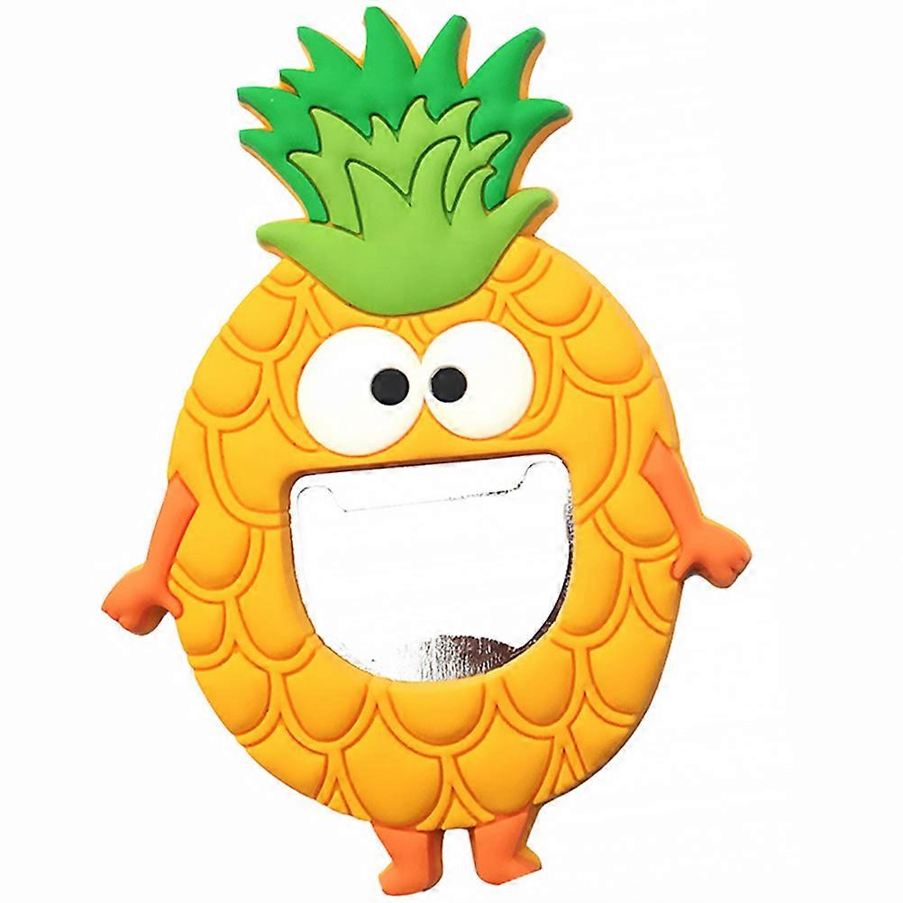 Hawaii Pineapple Magnet for Decoration with Bottle Opener Function Yellow Creative Fruit Design 1PC