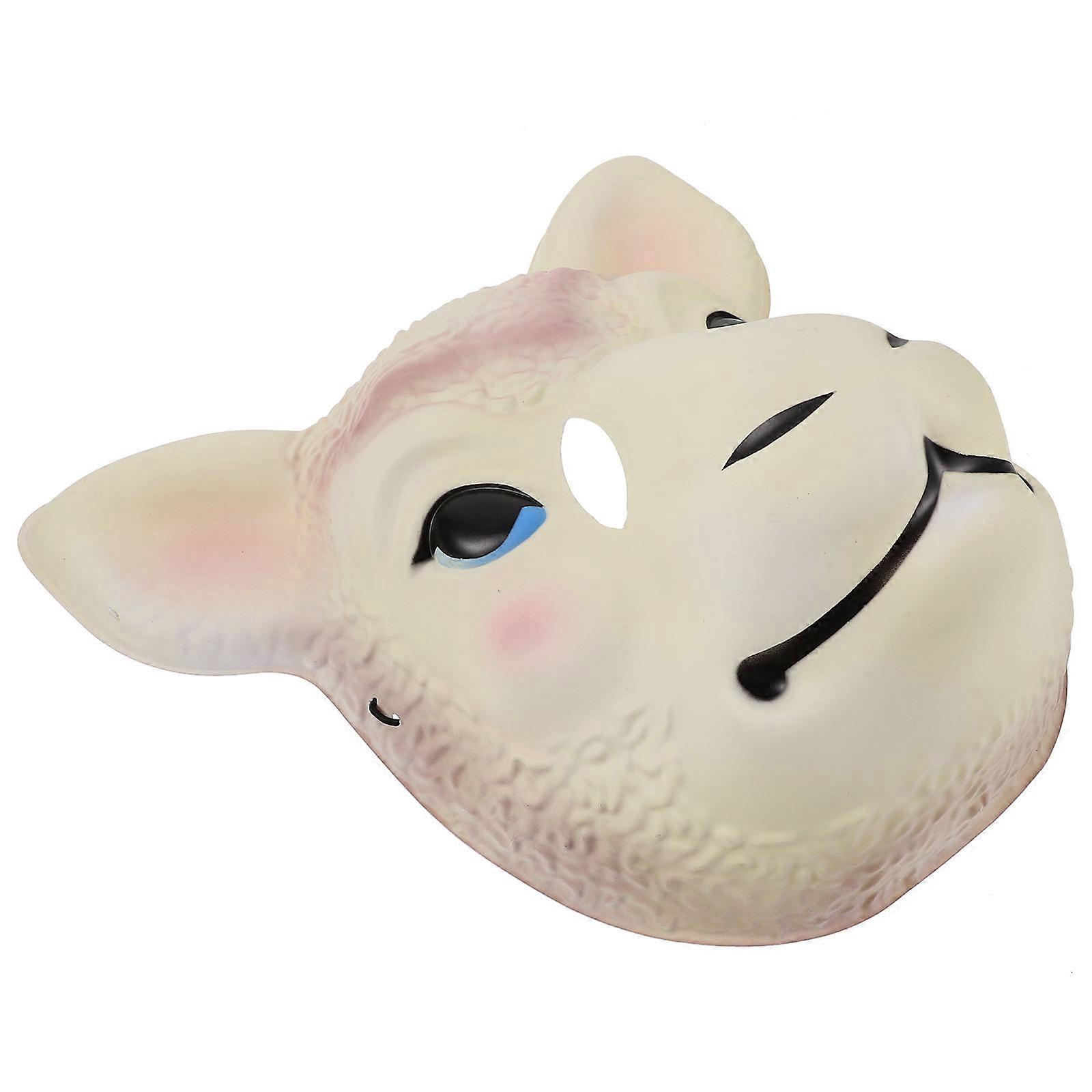 Realistic Sheep Mask Halloween Decorative Animal Head Shape For Party Attendees 28X26X0.1CM 1Pack