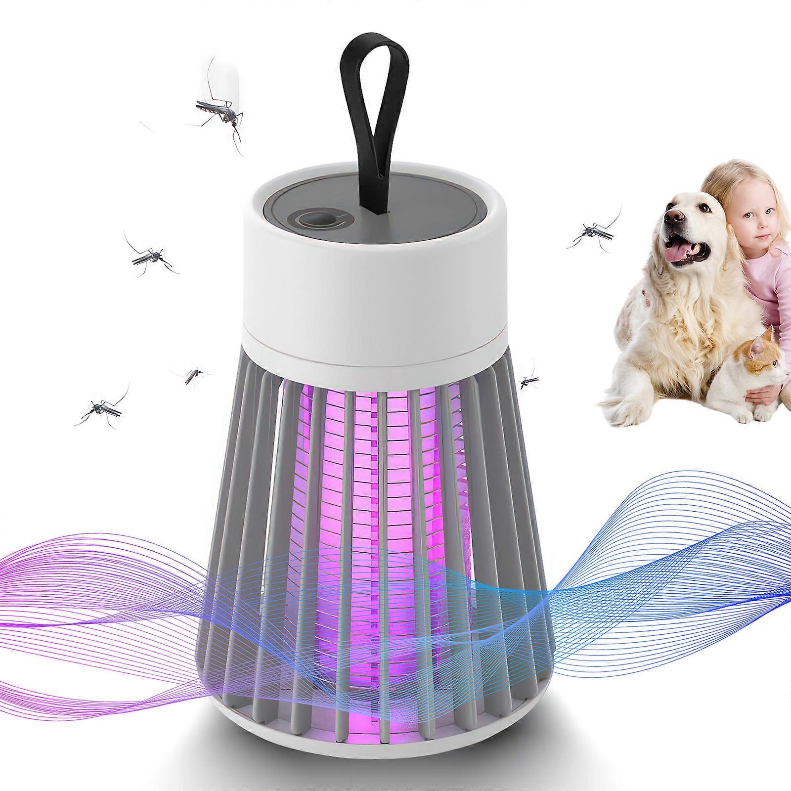 USB Rechargeable Electric Mosquito Zapper Lamp_Grey 2pcs