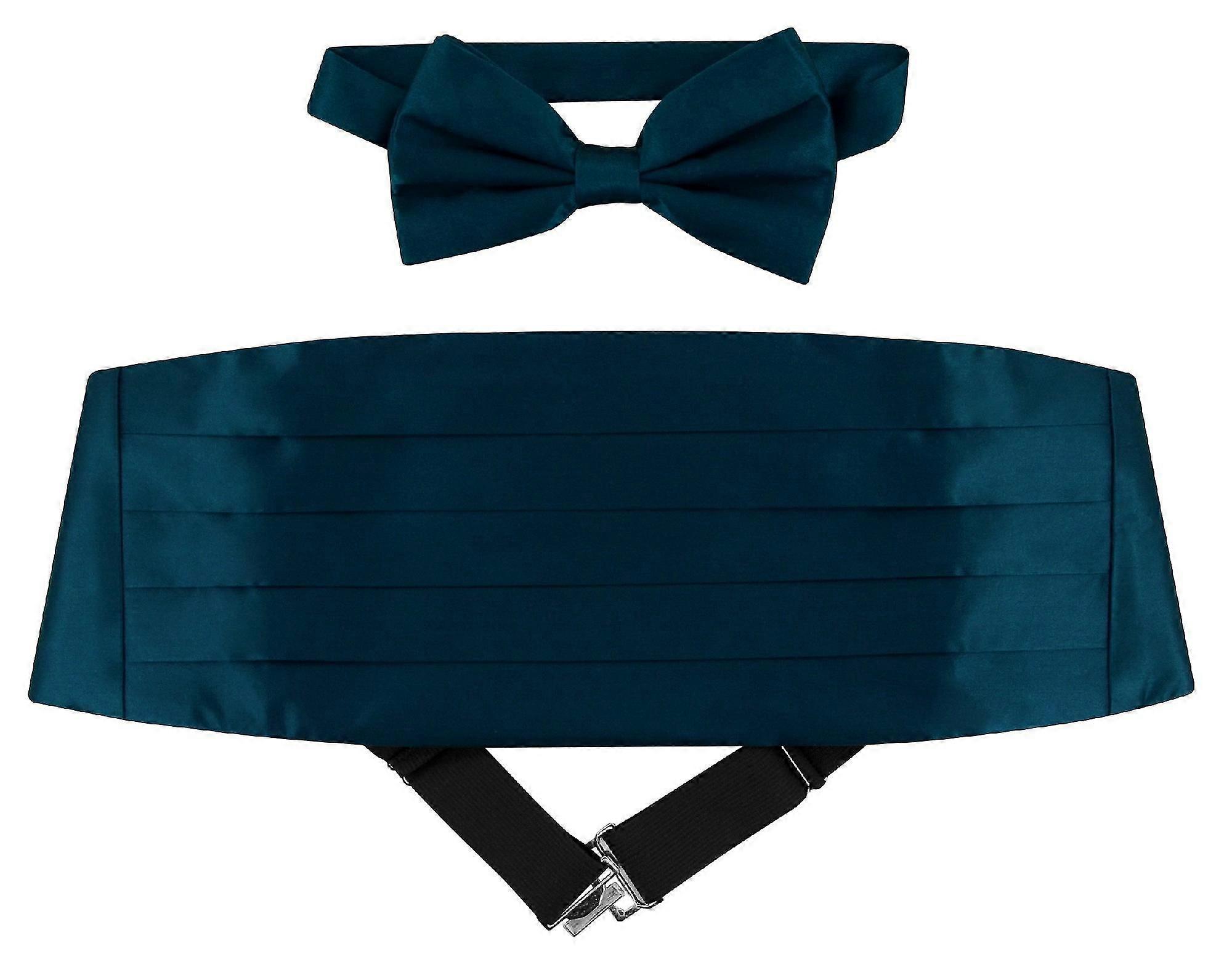 SILK Cumberbund & BowTie Solid Men's Cummerbund Bow Tie Set