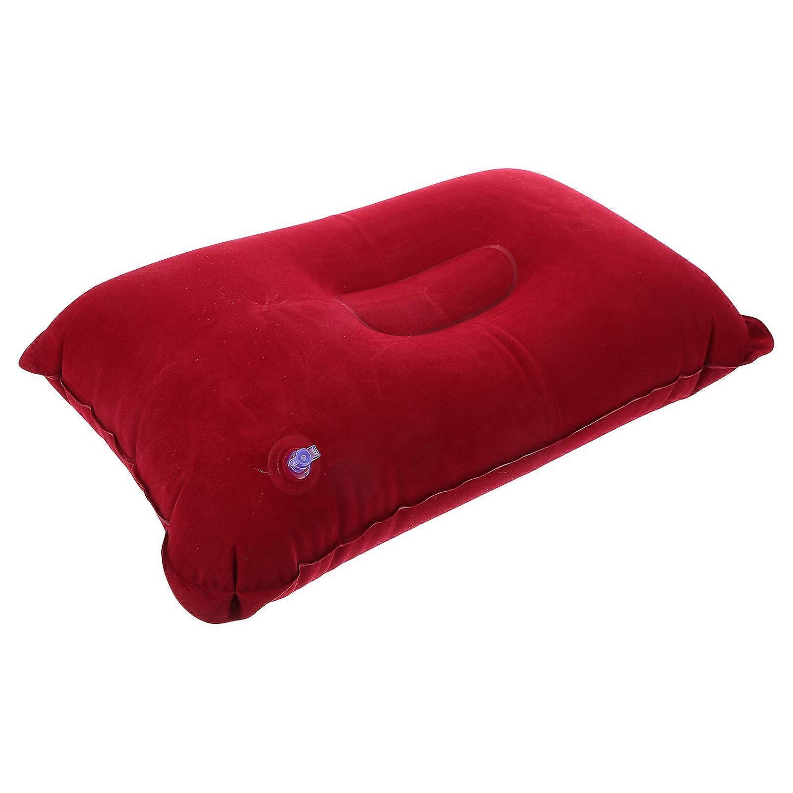 Inflatable Camping Pillow Lightweight Portable Cushion for Travel, Office & Outdoor Use Soft Flocking Material for Comfort, Support & Firmness