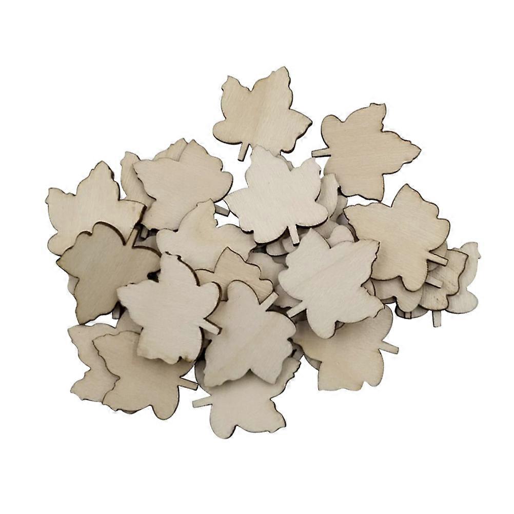 قواطع أوراق القيقب الخشبية البيج للحرف اليدوية مثالية للحفلات والديكورات 33x29mm