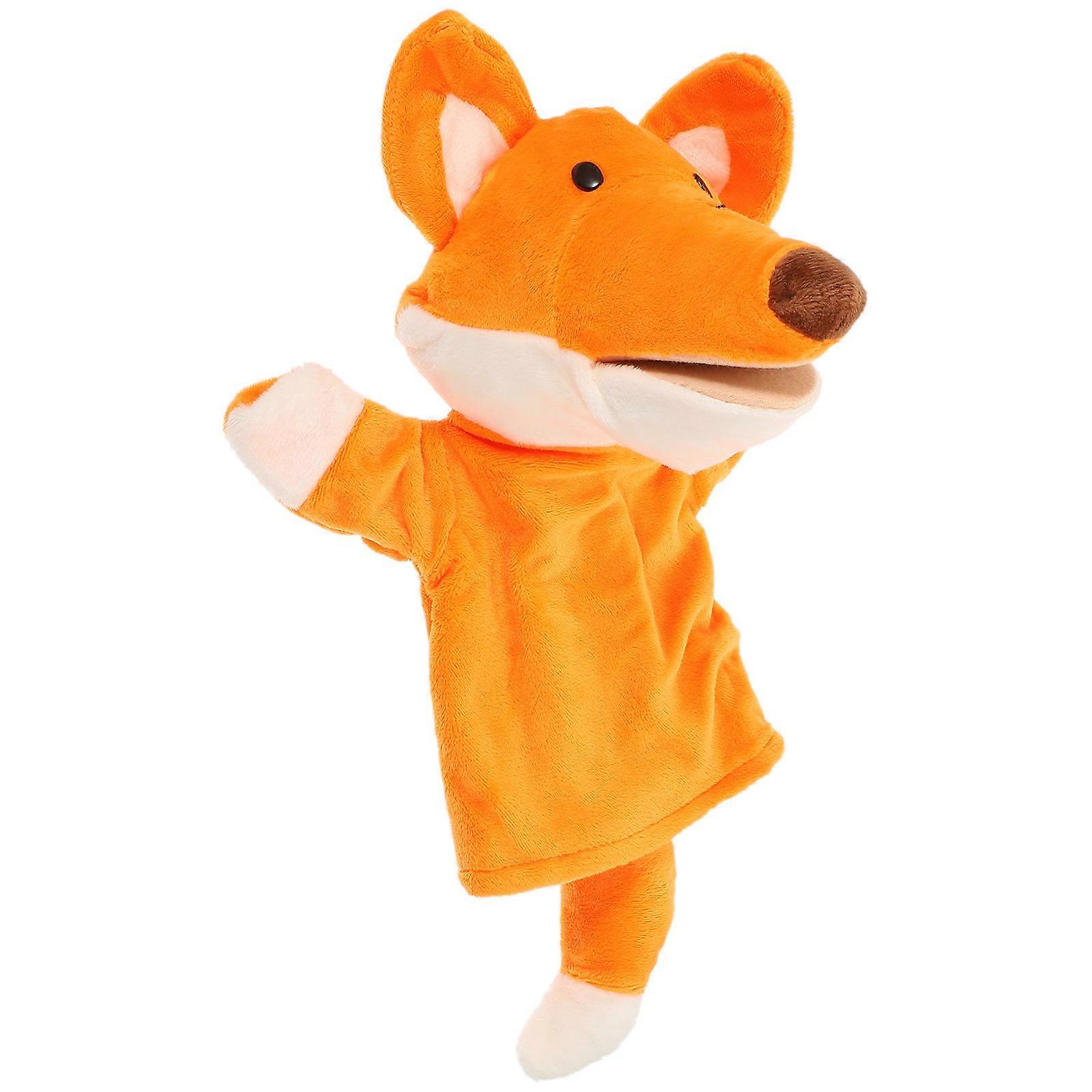 Fox Plush Hand Puppet – Realistic Design, Bright Colors, Soft Stuffed Animal for Storytelling, Role Play, Motor Skills & Imagination Development