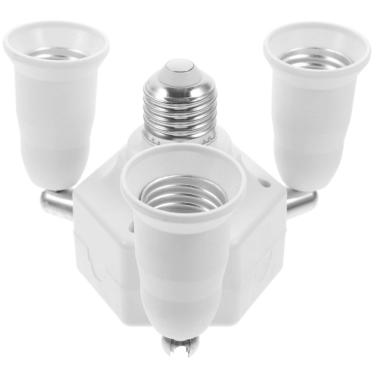 E27 E40 Light Socket Splitter Adapter for LED Bulbs with Sturdy Plastic Construction White Color