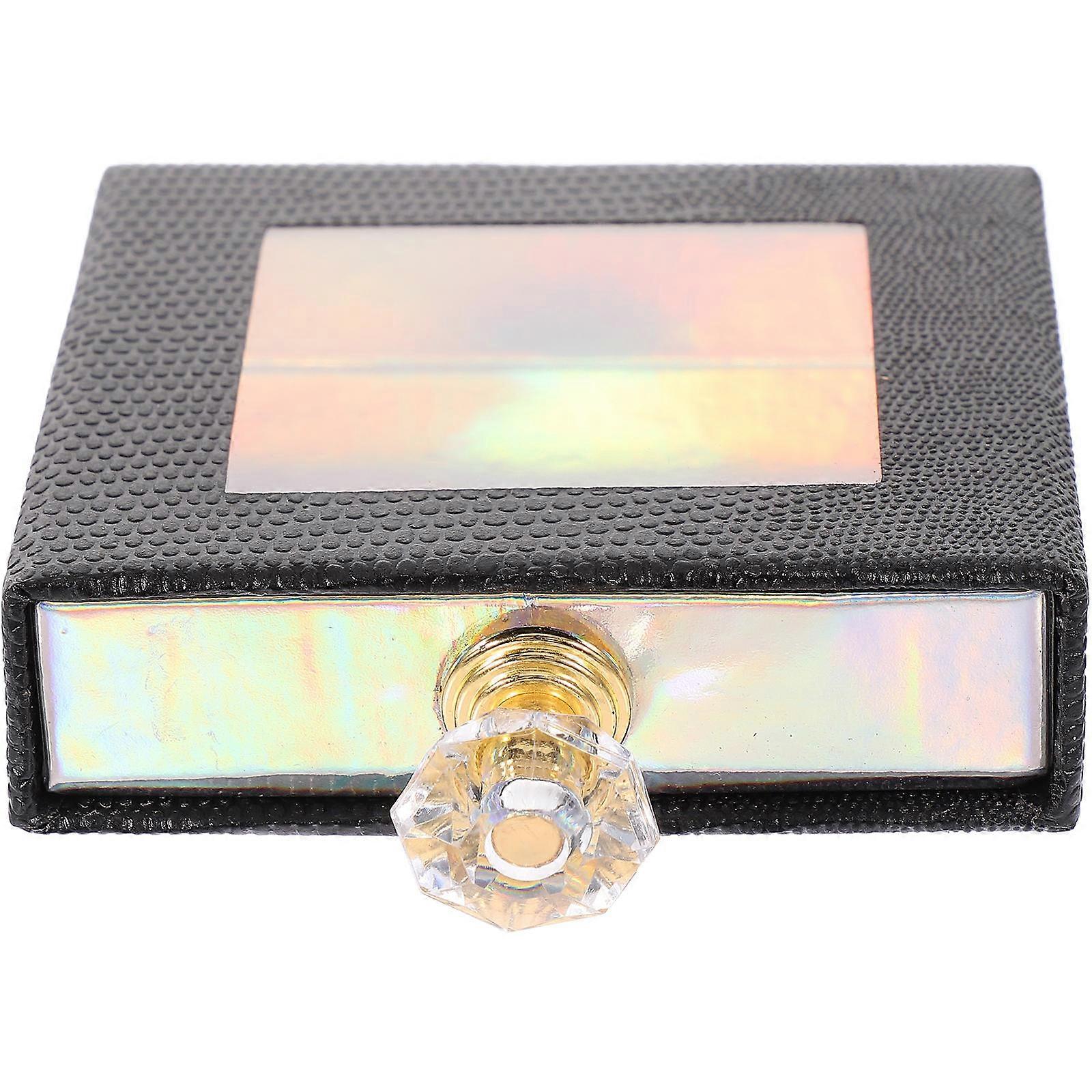 Simple Design Eyelash Storage Box Square Black Home Use 8X8X2CM Lash Storage 1Set