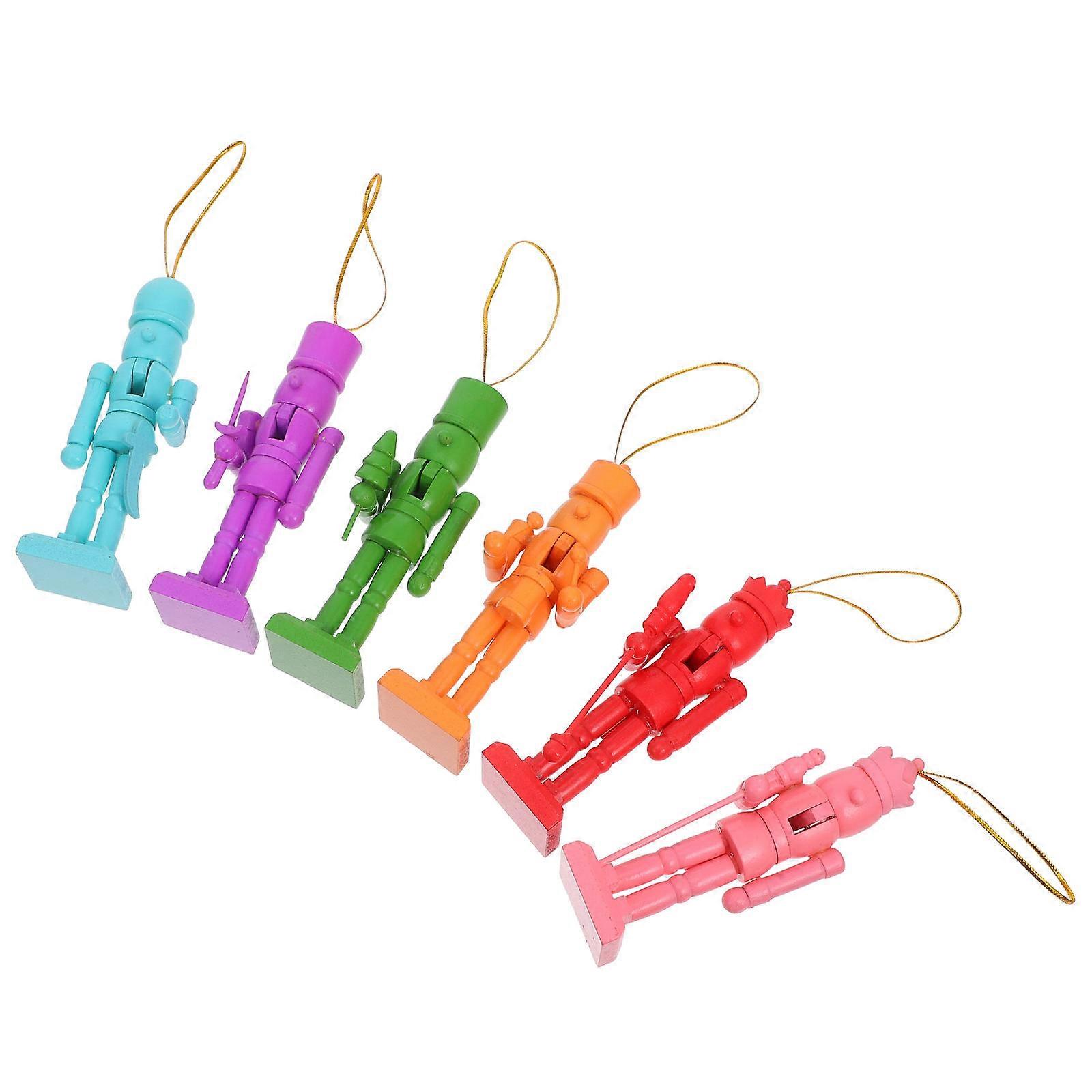 Here's a polished and engaging product description based on the title you provided:

 

**6pcs Colorful Nutcracker Ornaments – Classic Wooden