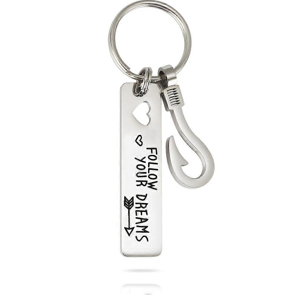 Creative Keychains in Silver Stainless Steel for Hanging Keys with Durable Design and Detail 4.5 Inch