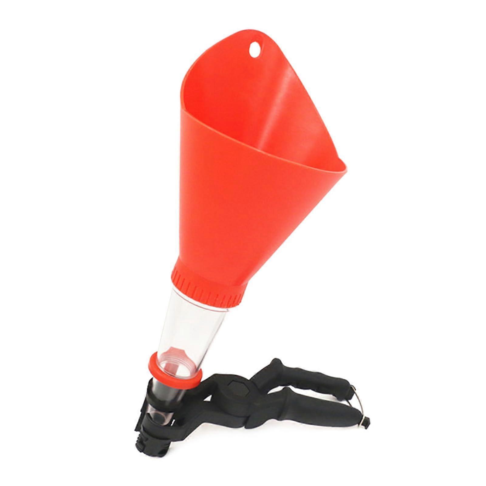 Universal Oil Filter Motor Oil Funnel with Adjustable Clamps for Easy Oil Filling, GSOR TOL, Red Bevel Design
