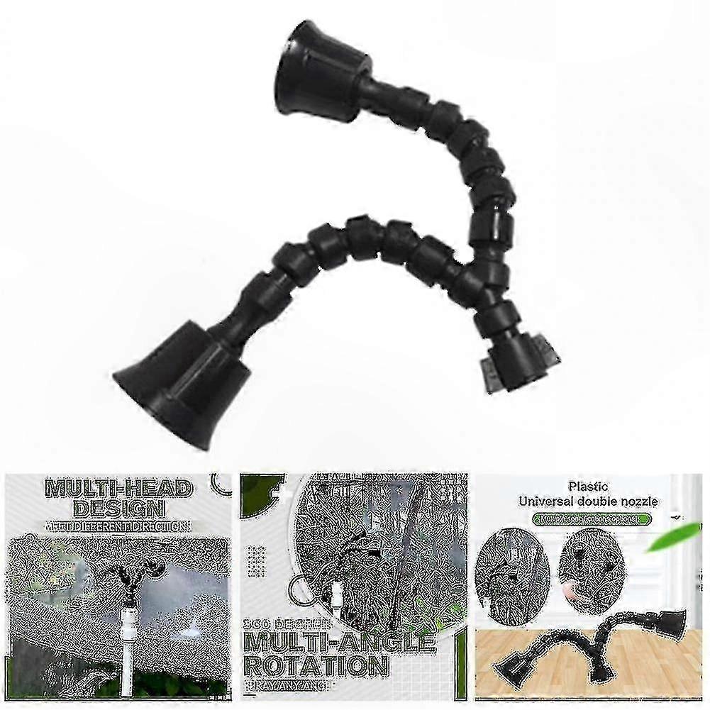 Adjustable 360° Rotating Irrigation Nozzle - Multipurpose Spray Head for Watering - 1 Pack Black
