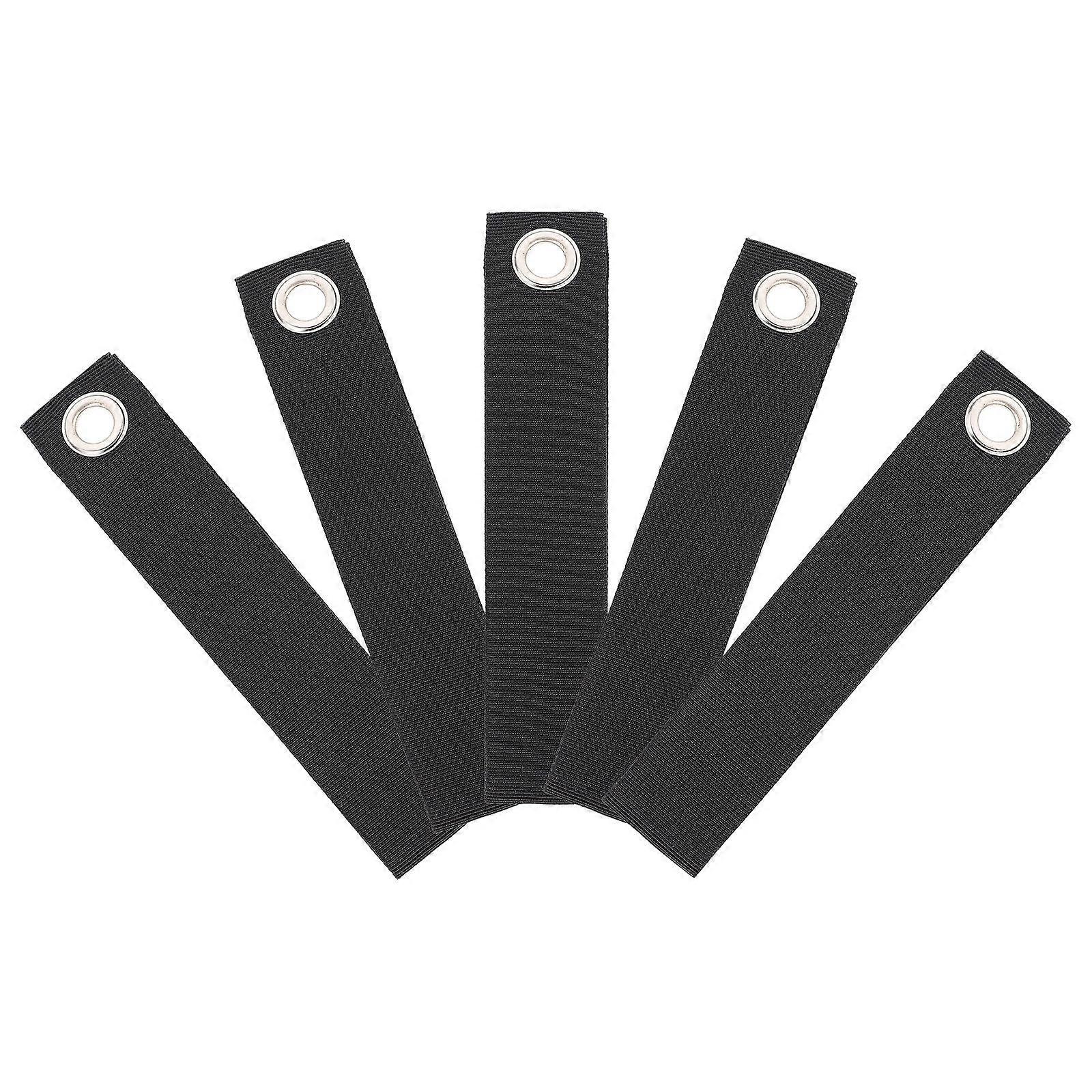 5Pcs Canoe Anchor Straps Durable Hood Loop Straps Essential Tie Down (Black)
