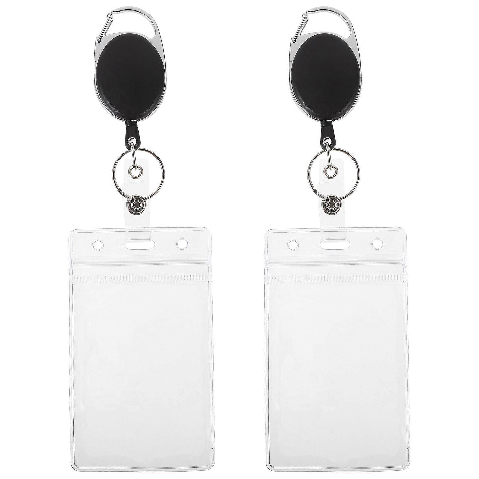Retractable Badge Holders 2Pcs For Industry Workers In Assorted Color With Simple Design Ideal For Workplace And Daily Use
