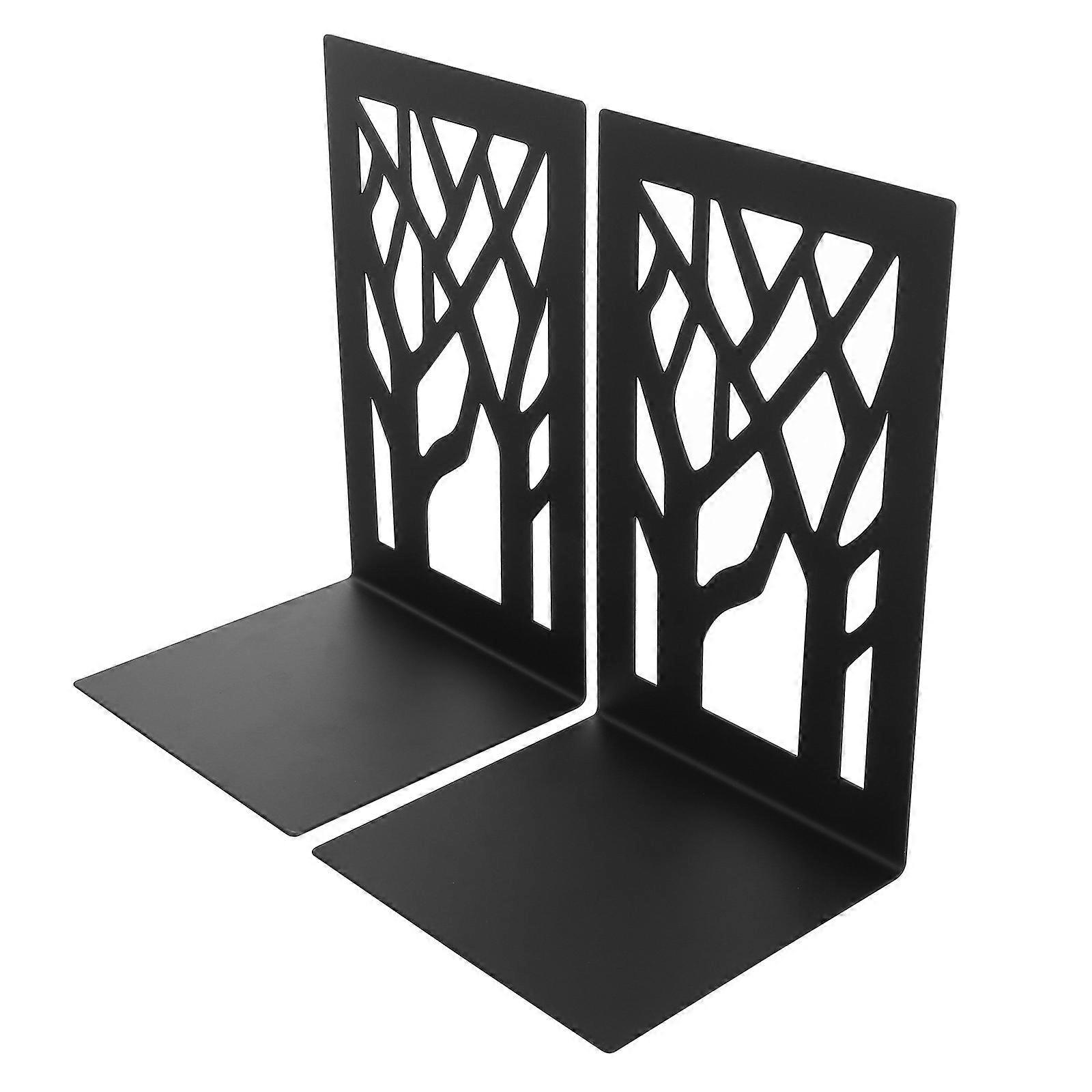 2pcs Book Ends, Metal Bookend Tree Bookends For Shelves Decorative Bookends Desktop Bookcase Bookshelf Iron Book Stand Book Stopper For Home Office