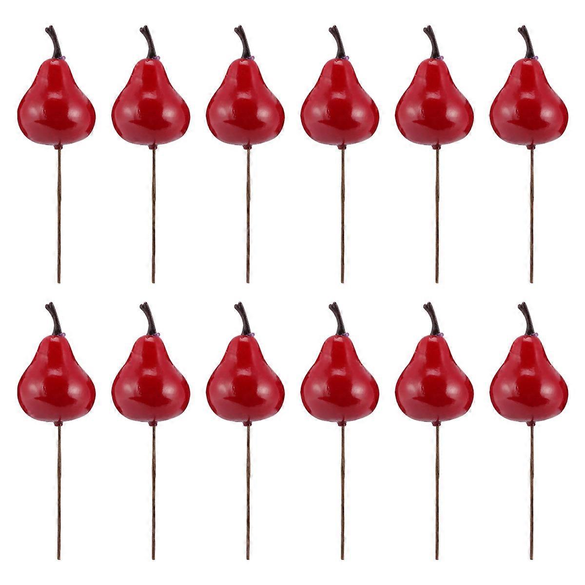 Red Christmas Tree Fruit Decor Froth Material for Ornament and Wreath 12 Pcs
