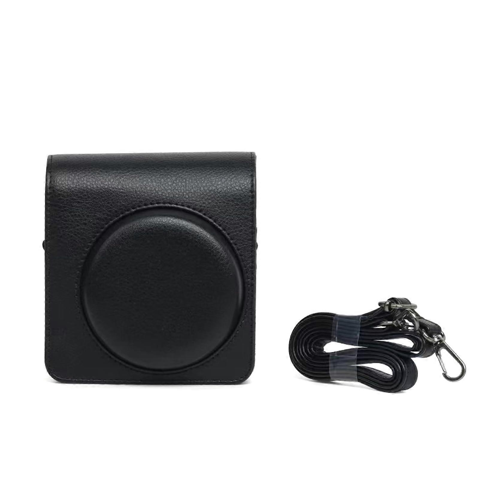 Fujifilm Mini 99 Leather Case, Mini 99 Camera Case for Fuji Mini 99 Instant Camera Mini 99 Portable Case with Strap, Black, Protective Camera Cover
