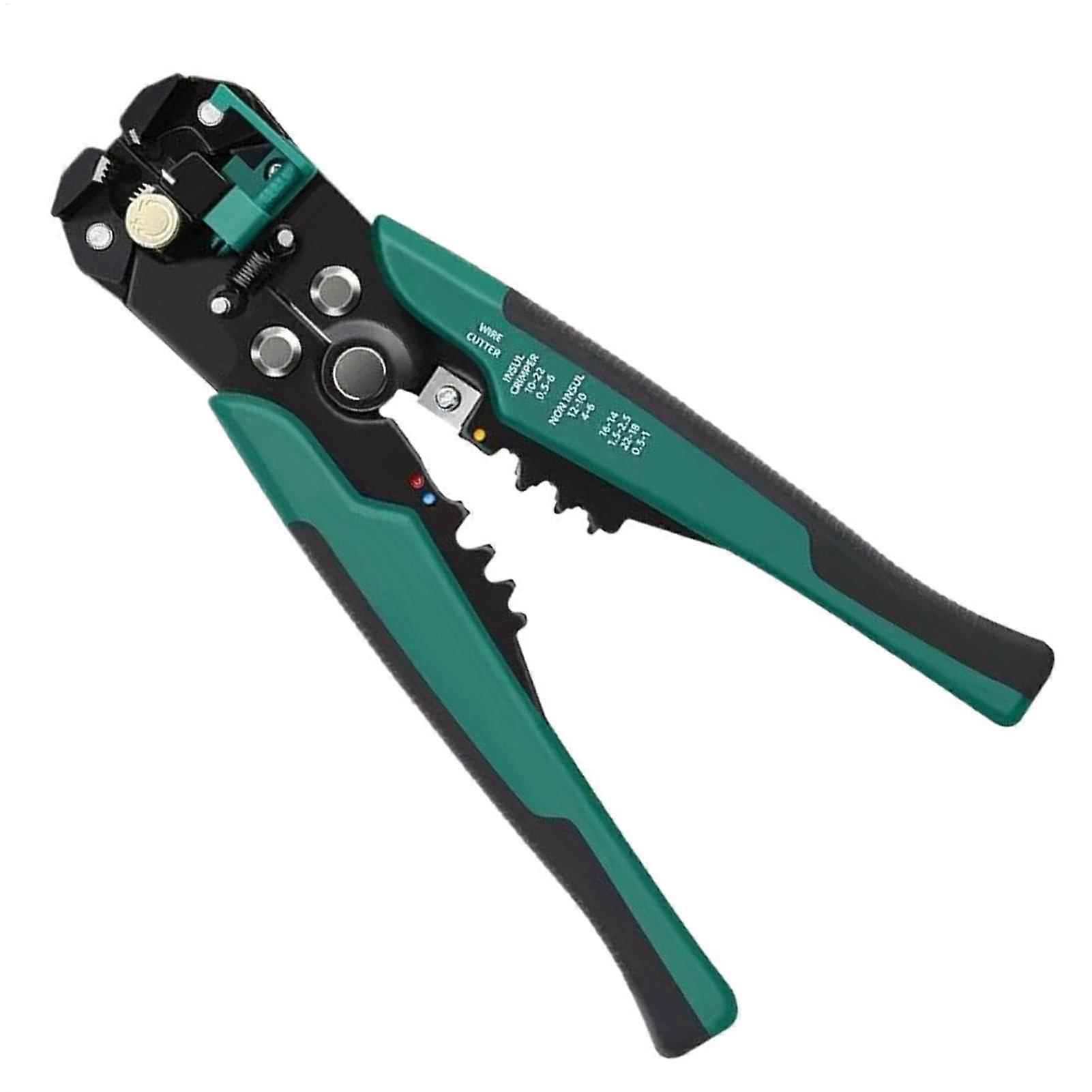 Wire Stripper and Crimper Tool with Adjustable Cutter for Electrical Cable, Carbon Steel