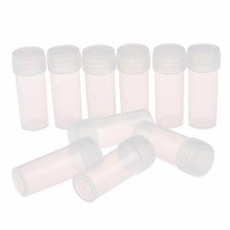 100 Pack 5ml Plastic Tubes with Screw Caps for Science Experiments