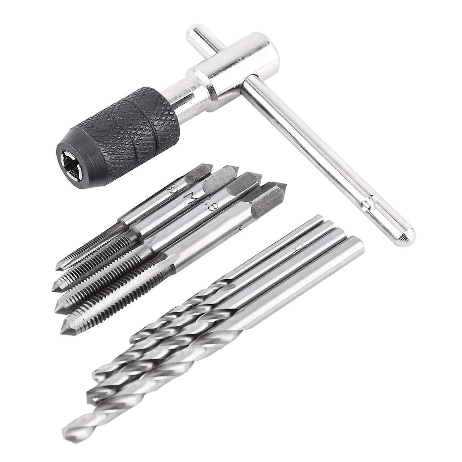 9 pz/set di filettatura set metrico standard M3 M6 in acciaio legato maschi matrici filettatura manuale filettatura utensile e chiave di taglio