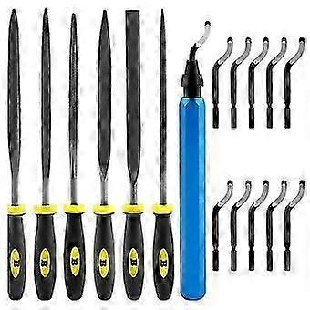 Deburring Tool Kit, DIY with 6pcs Needle Files Woodworking 10 Blades Professional Deburring Tool