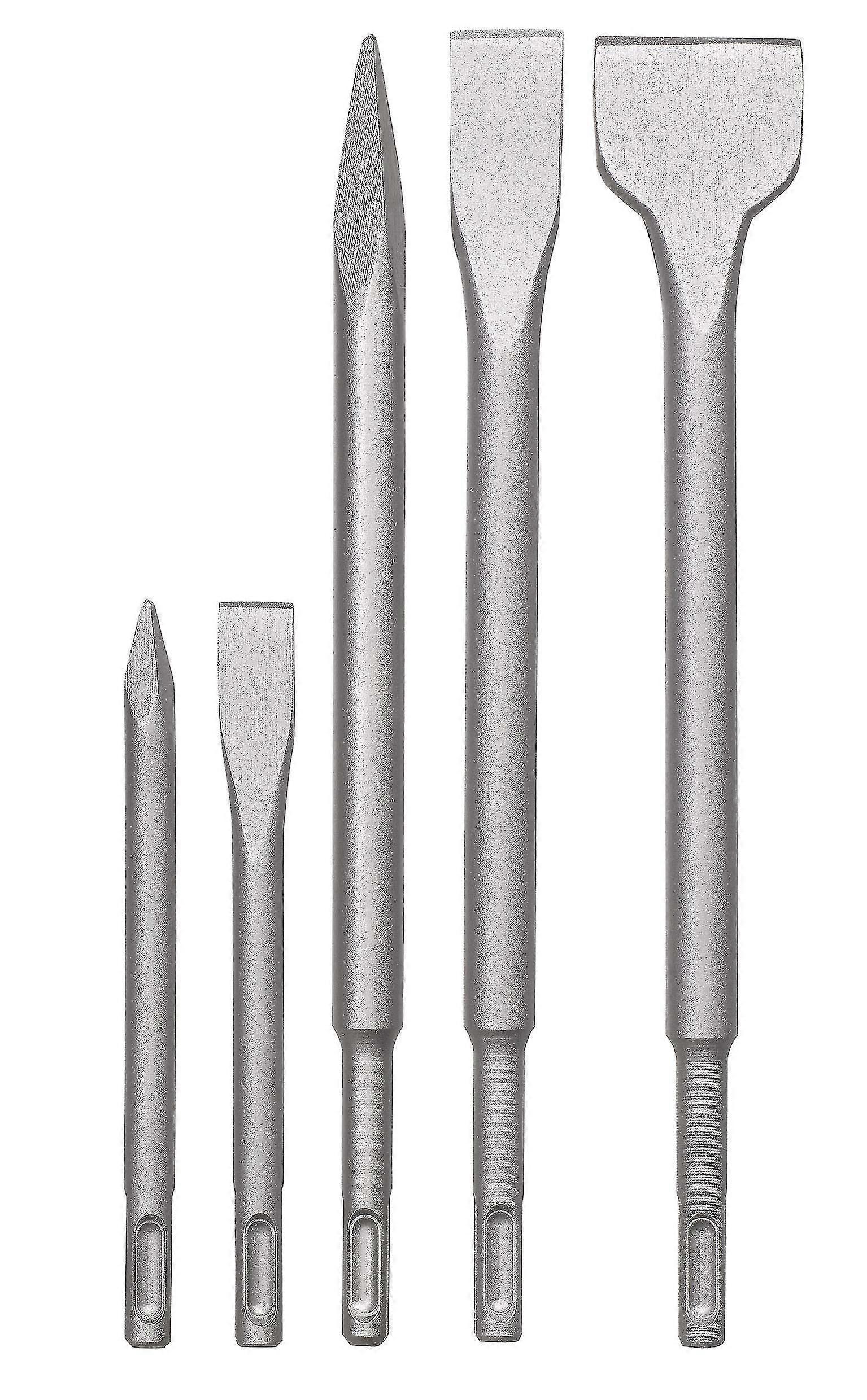 Sds-plus Hammer Chisel Set, 5 Piece Chisel Set For Stone And Concrete In Plastic Case