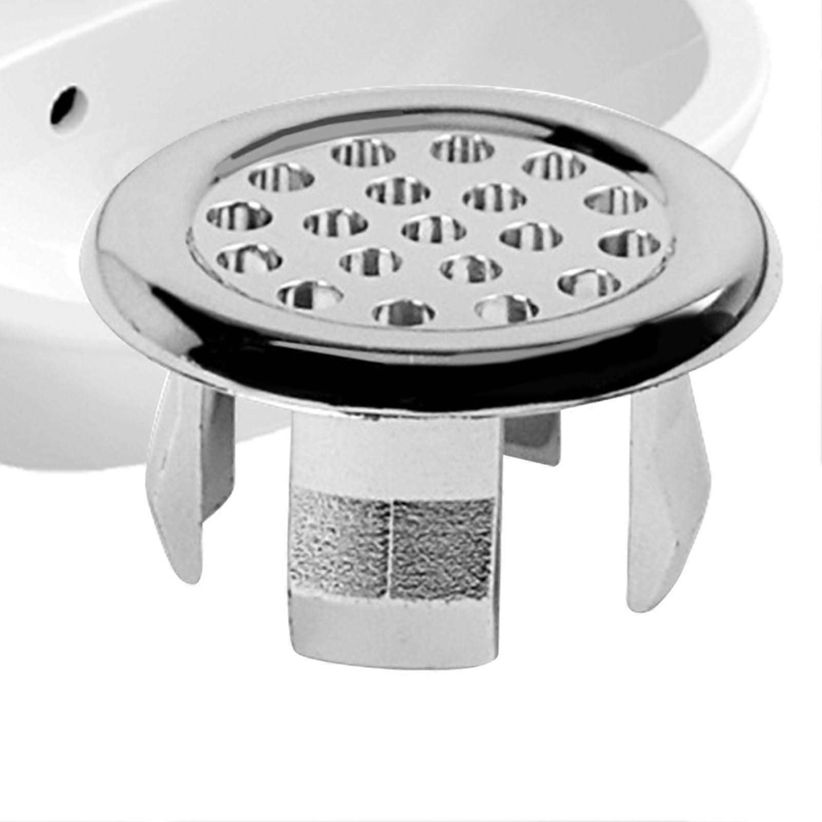 Basin Overflow Trim Ring - 22-24 mm Dual Layer Replacement Cover for Drain Hole Diameter