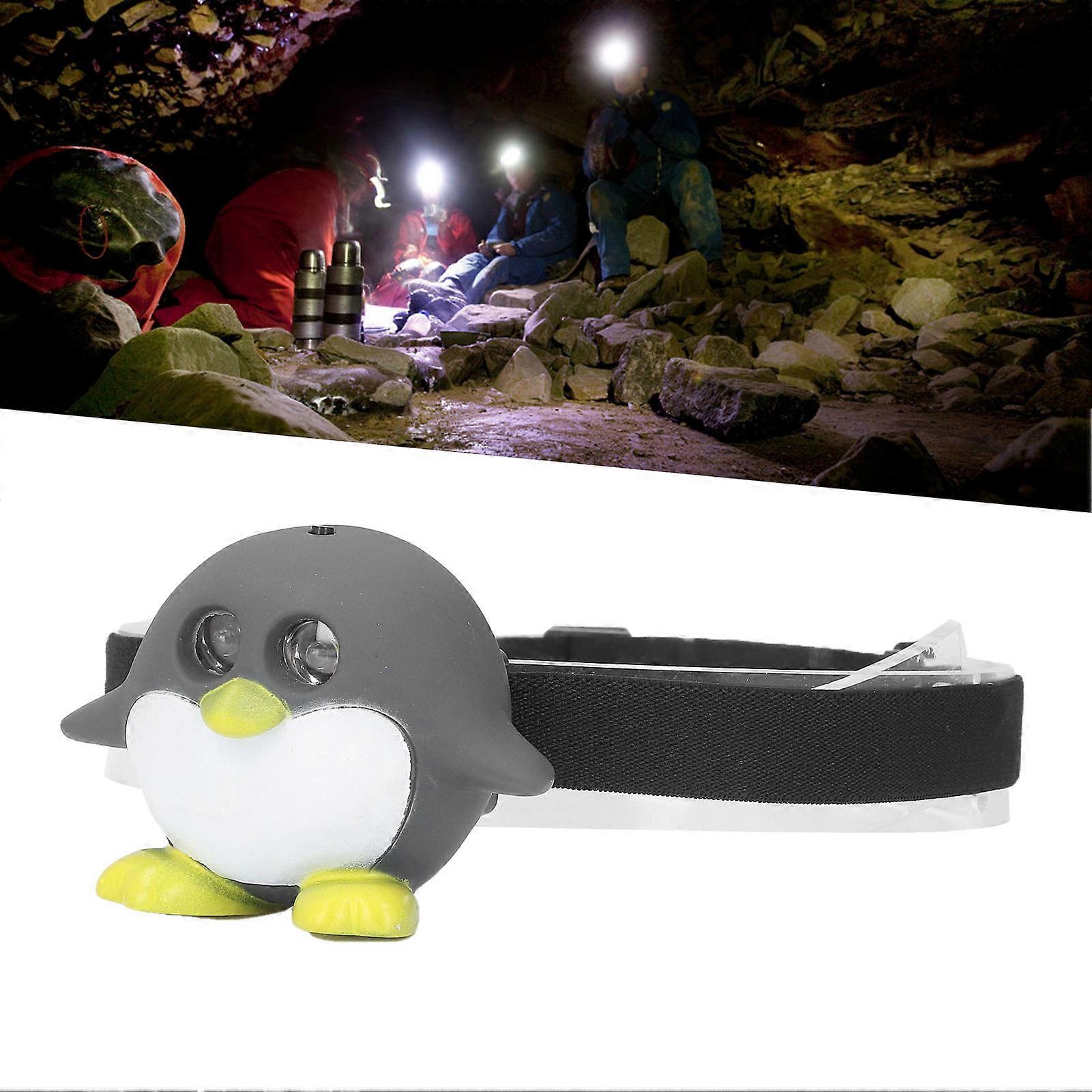 LED Animal Head Lamp 2 Modes Cute Lightweight Child Head Light for Reading Camping