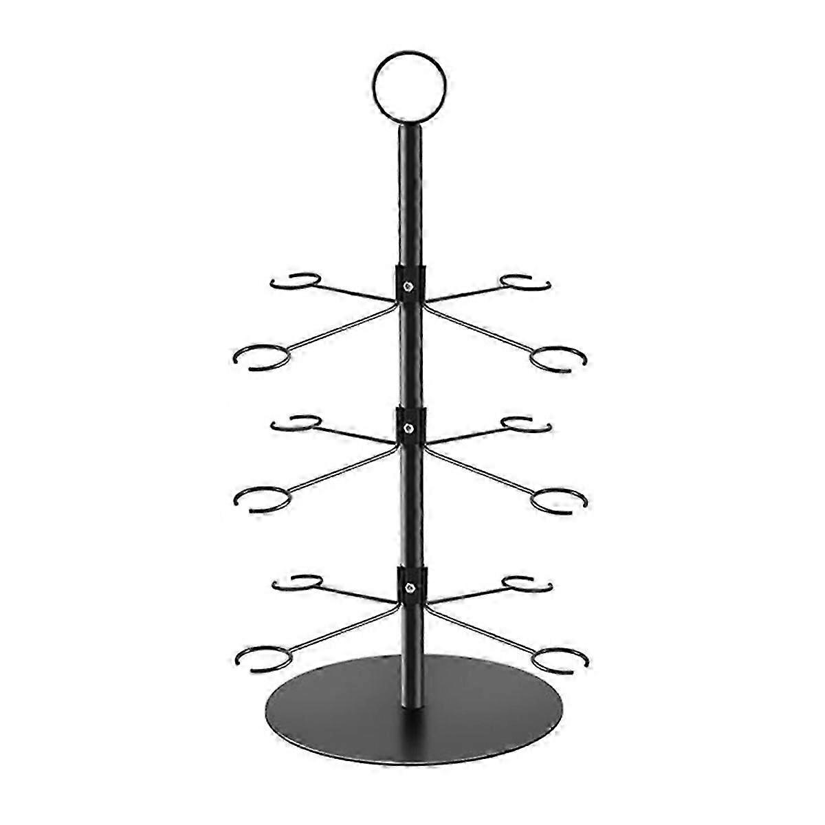 Cocktail Tree Stand, Wine Glass Flight Tasting Display For Drinks, 3 Tier - 12 Holders For Champagne