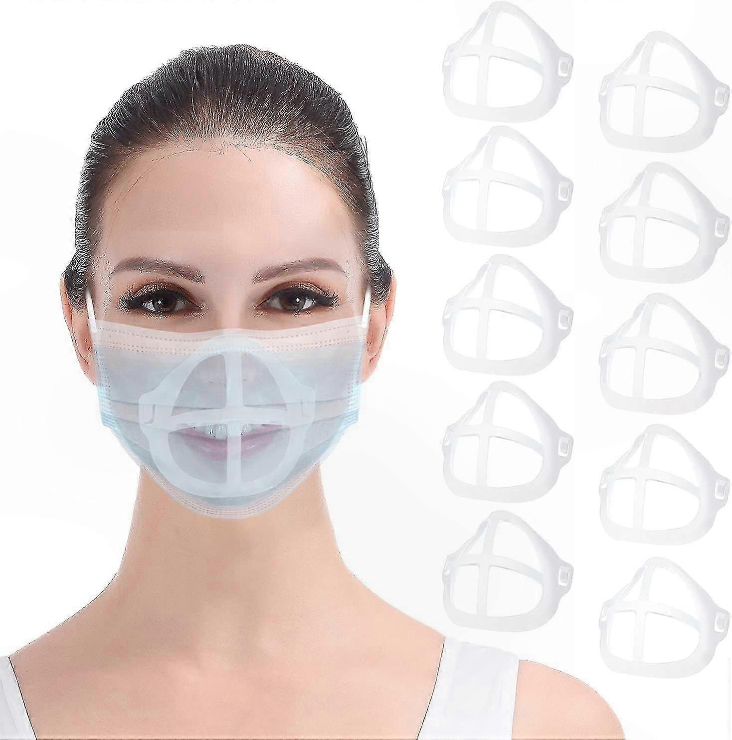 3D Facial Mask Support Frame - 10 Pack Clear Mask Holder for Enhanced Comfort and Space