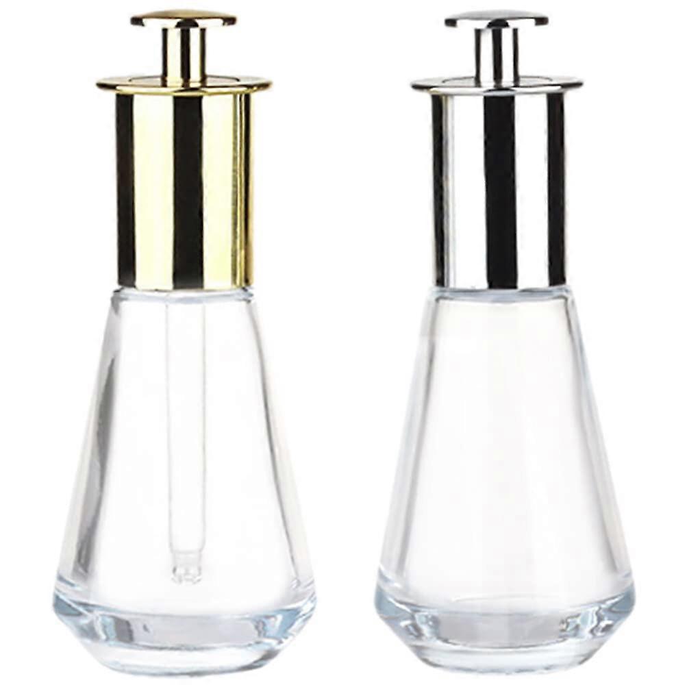 Small Dropper Bottles 2pcs Travel Size Essential Oil Dispensers with Press Dropper Design, 15ml Capacity, Plastic