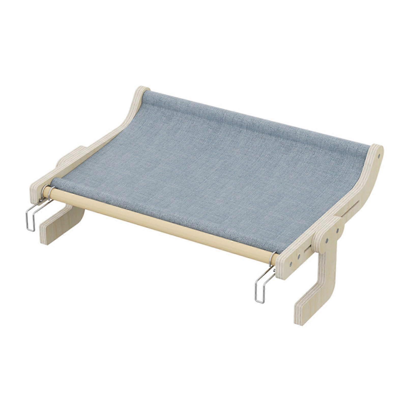 Cat Hammock Window Perch Bed, Large Blue Indoor Cat Bed With Stand, Mountable Space-Saving Hanging Pet Bed