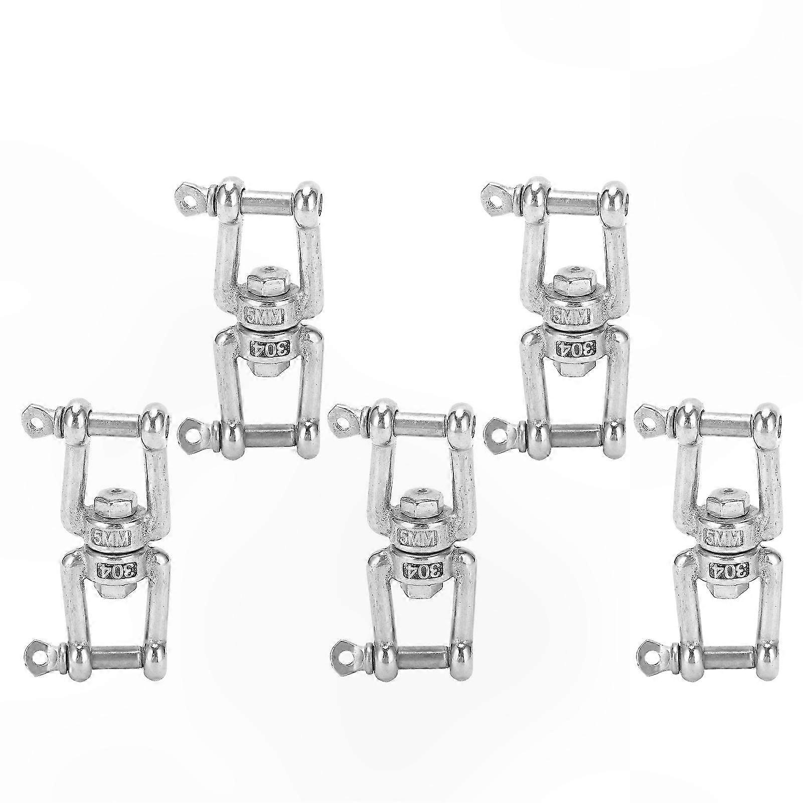 5-Pack Stainless Steel Swivel Hooks, Double Ended Rigging Accessories for Anti-Knot Applications