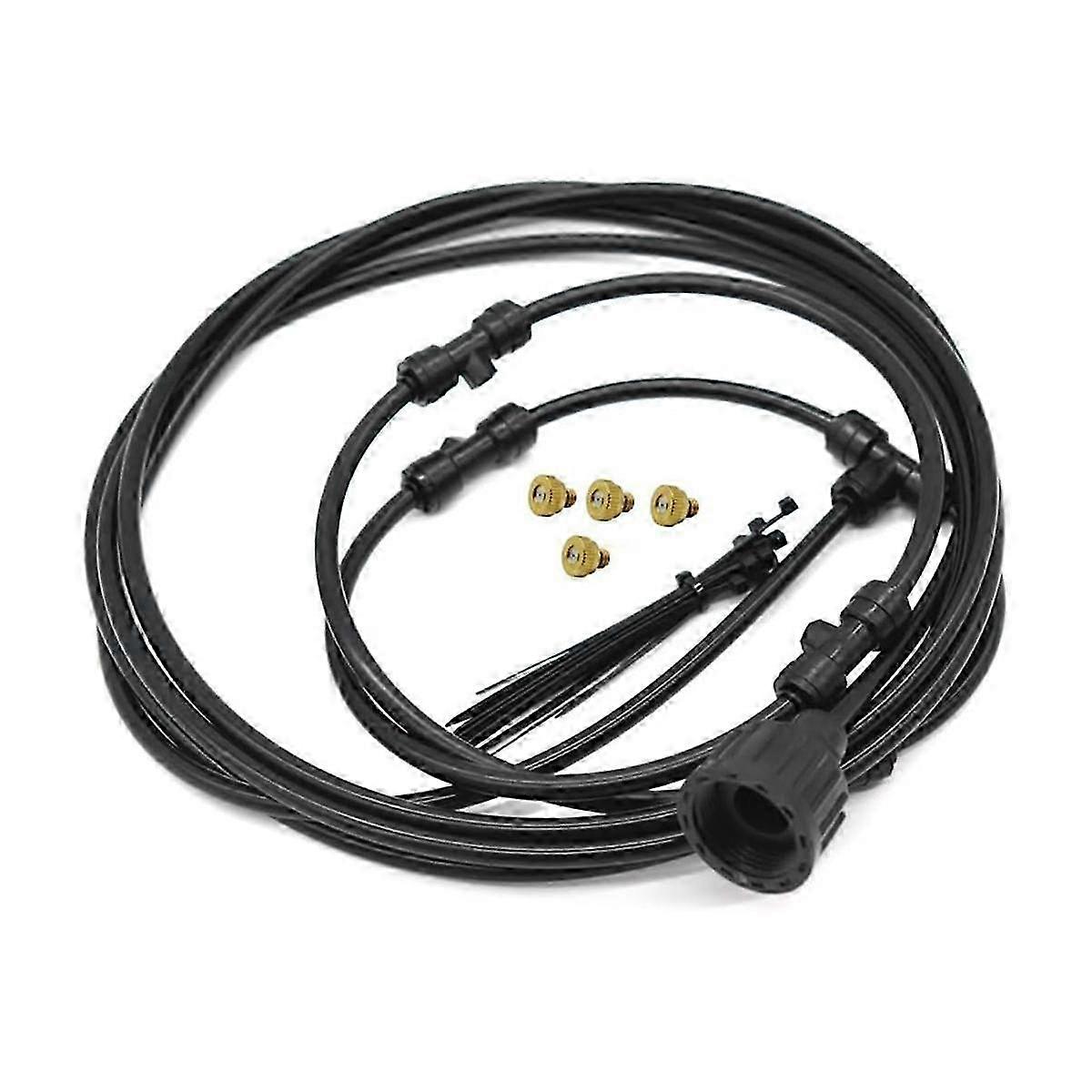 Außennebel-Gebläse-Kit mit 9,8 Fuß (3 m) Sprühring-Nebelleitung für das Kühlsystem - Schwarz