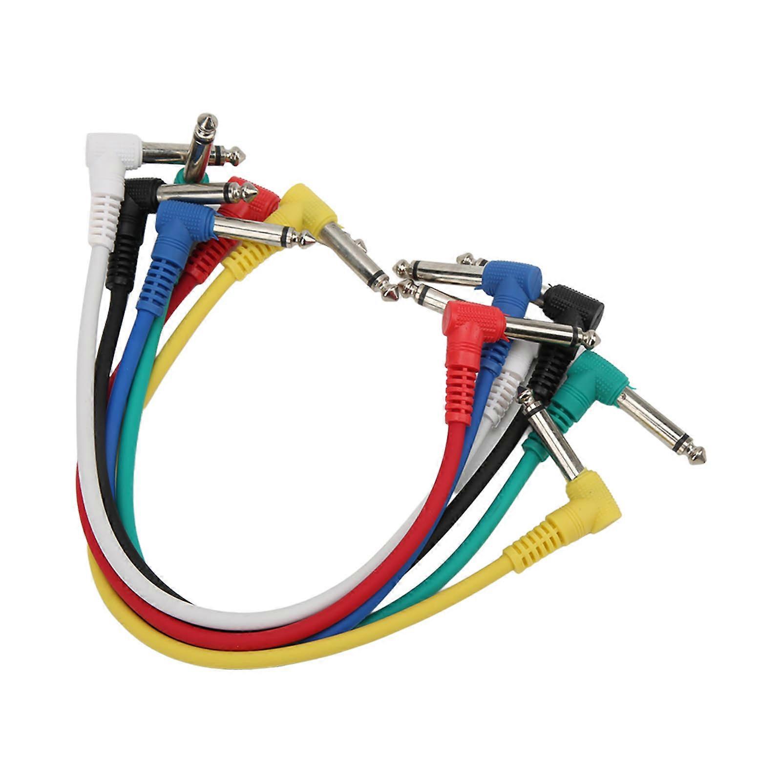 6Pcs Color Shielded Effect Cable Pedal Patch Cords for Guitar