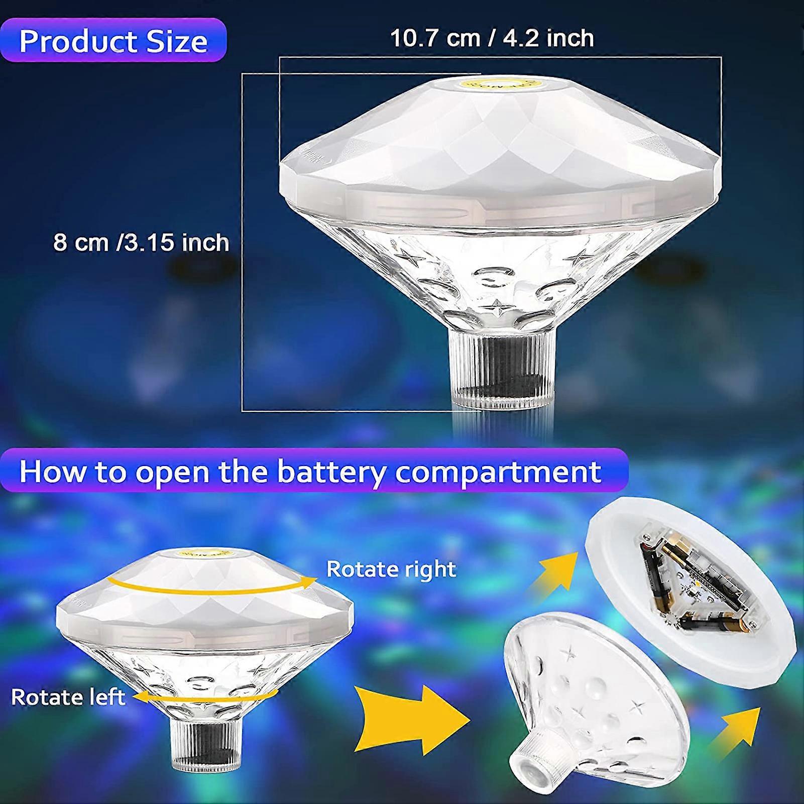 0.5W RGB 7LED Floating Pool Light, 8 Modes, IP65, 3*AAA